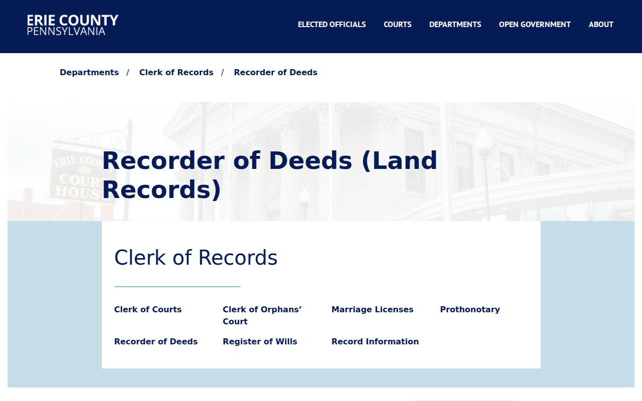 Millcreek Township residents directory Erie County recorder records
