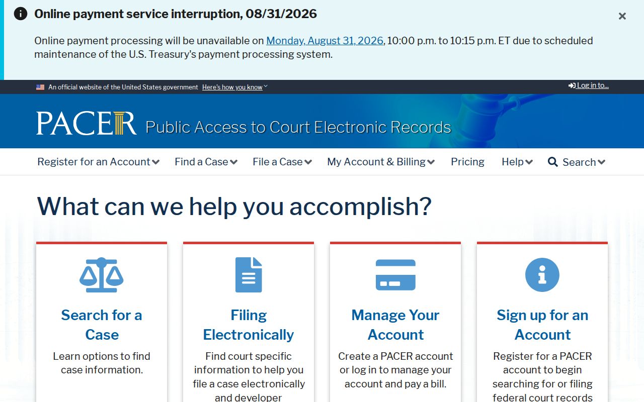 Millcreek Township residents directory PACER federal court search