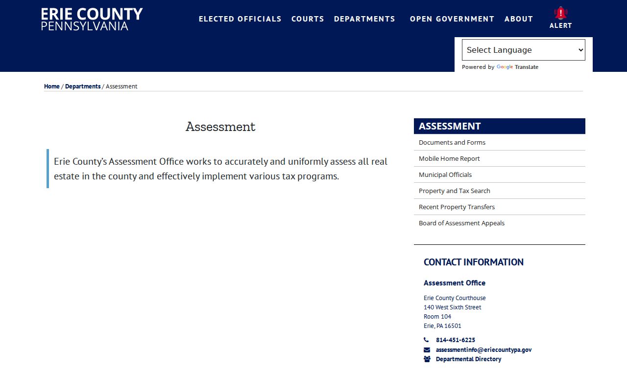 Millcreek Township street directory Erie County property and tax search