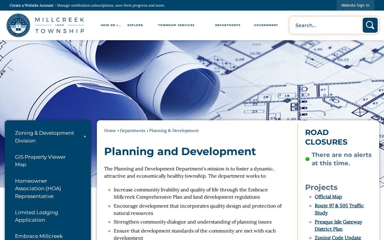 Millcreek Township street directory planning and development records